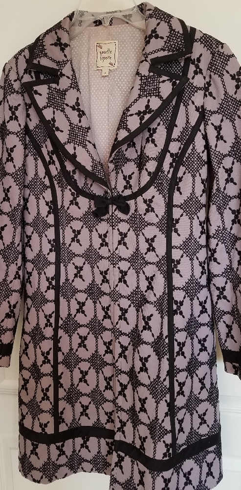 Nanette Lepore A-Line Trench Coat Embroidered